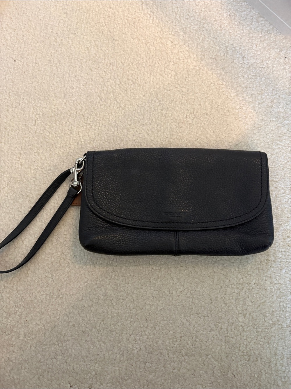 Coach Black Leather Wristlet Clutch - Women's Bag